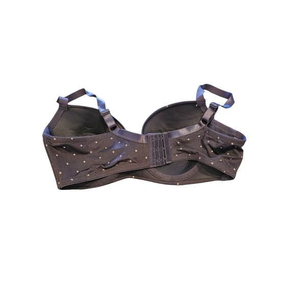 Izod Womens Sz 38C Classic T Shirt Bra Dark Gray Polka Dot - Picture 3 of 4